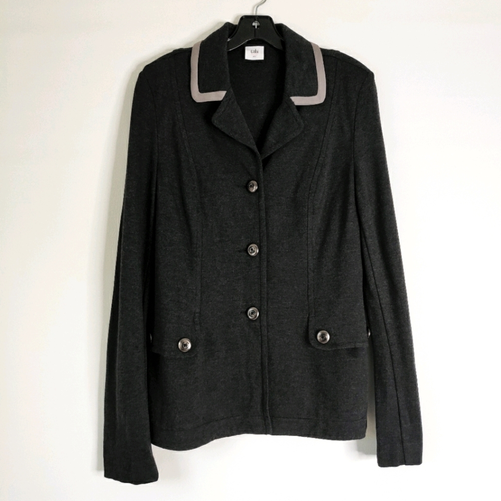 Cabi 3030 Gray Pointe Long Sleeve Blazer Size S
